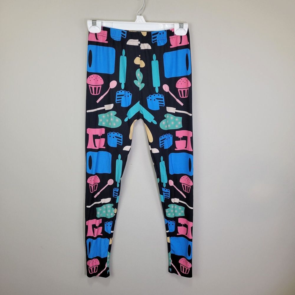 Mad Hatter Dezign Baking Fun Polyester‎ Spandex Ankle Leggings One Size Fits All